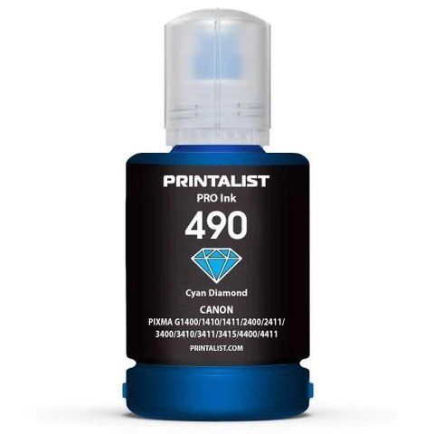 Чорнило Printalist 490 для Canon, Cyan, 140 мл, водорозчинне (PL490C) 262262 фото