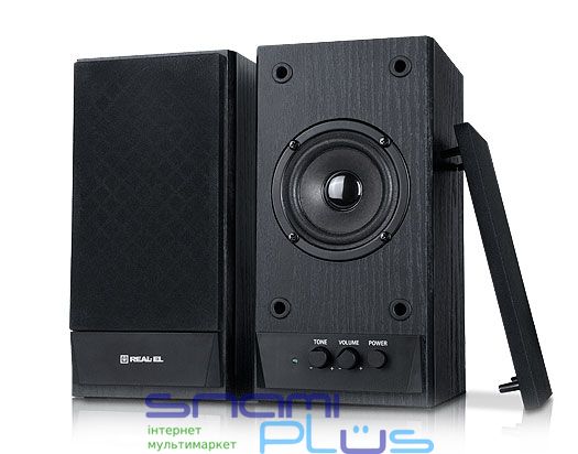 Колонки 2.0 REAL-EL S-219 Black, 2 x 5 Вт, МДФ, питание от сети 220V, управление спереди (S-219) 193023 фото