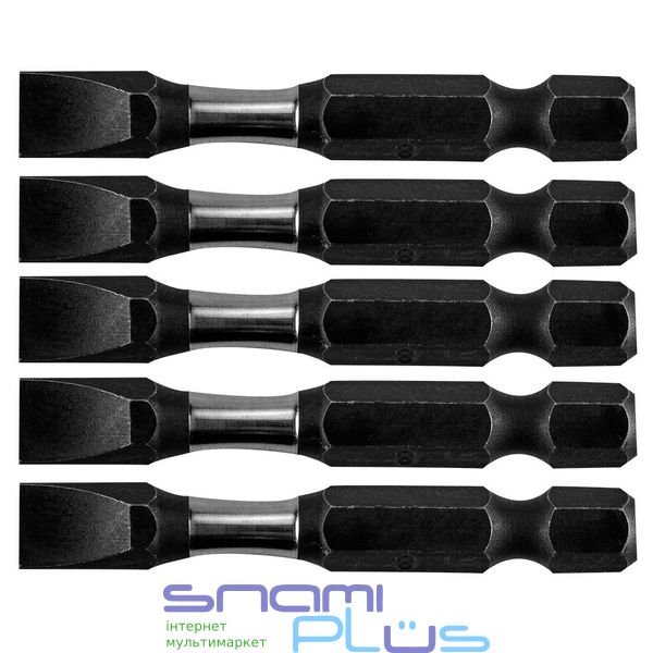 Набір біт NEO Tools 09-582, плоский (SL), 1/4', SL8 х 50мм, сталь S2, 5 шт 260803 фото