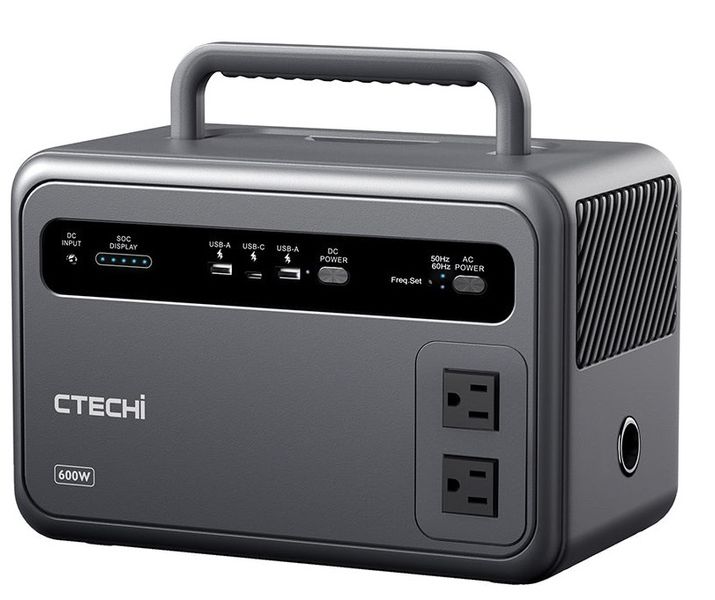 Зарядна станція CTECHi GT600, Grey, 600 Вт / 384 Вт/год, 1xType-C (60 Вт), 2xUSB, DC, 2x220V, LiFePo4 277720 фото