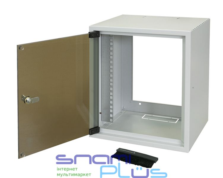 Шафа серверна, настінна, 7U, 10', ZPAS, Gray (RAL 7035), 310 х 260 мм, IP20, скляні двері, вентиляційні отвори, до 20 кг (WZ-3661-01-02-011) 223602 фото