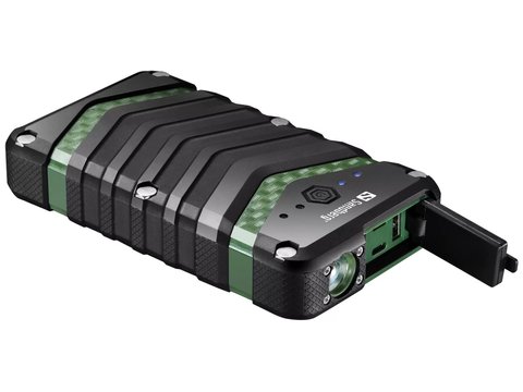 Універсальна мобільна батарея 20100 mAh, Sandberg Survivor, Black, 2xUSB / 1xType-C, LED індикатор, LED ліхтарик, IP67 (420-36) 256846 фото