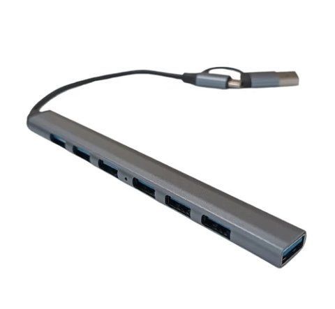 Хаб USB Dynamode "7-in-1", Grey (DM-UH-701AC) 328668 фото