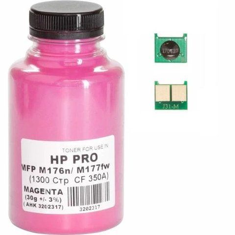 Тонер + чип HP CLJ Pro M176/M177, Magenta, 30 г, AHK (3202342) 280501 фото