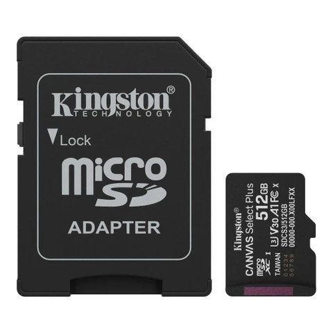 Карта пам'яті microSDXC, 512Gb, Kingston Canvas Select Plus, SD адаптер (SDCS3/512GB) 313148 фото