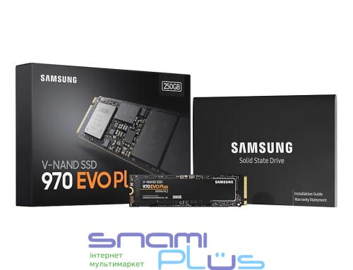 Твердотільний накопичувач SSD 250Gb, Samsung 970 Evo Plus, PCI-E 3.0 x4, M.2 2280, MLC 3-bit, 3500/3300 МБ/с (MZ-V7S250B) 171142 фото