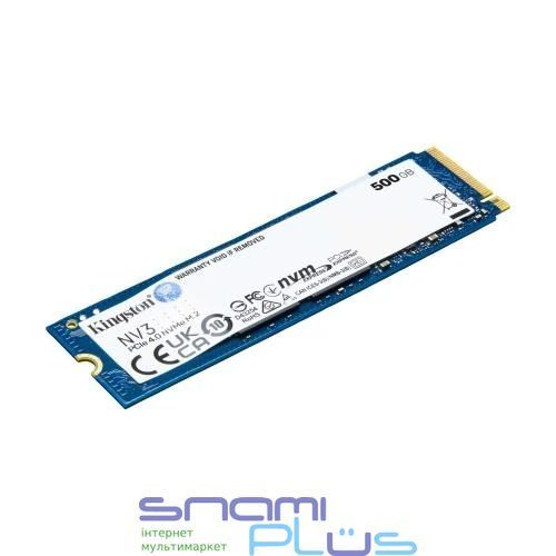 Твердотільний накопичувач SSD 500Gb, Kingston NV3, PCI-E 4.0 x4, M.2 (SNV3S/500G) 291532 фото