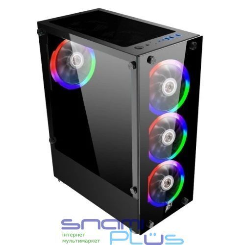 Корпус 1stPlayer V2-A-BK-4F1, Black 317958 фото