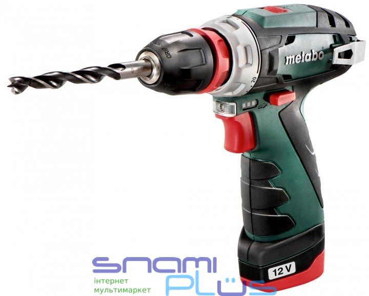 Шуруповерт Metabo PowerMaxx BS Quick Basic, Green/Black, 12В/2Ач, 1400 об./мин, Li-Ion, 17/34 Нм, сталь - 10 мм / дерево - 18 мм 268918 фото