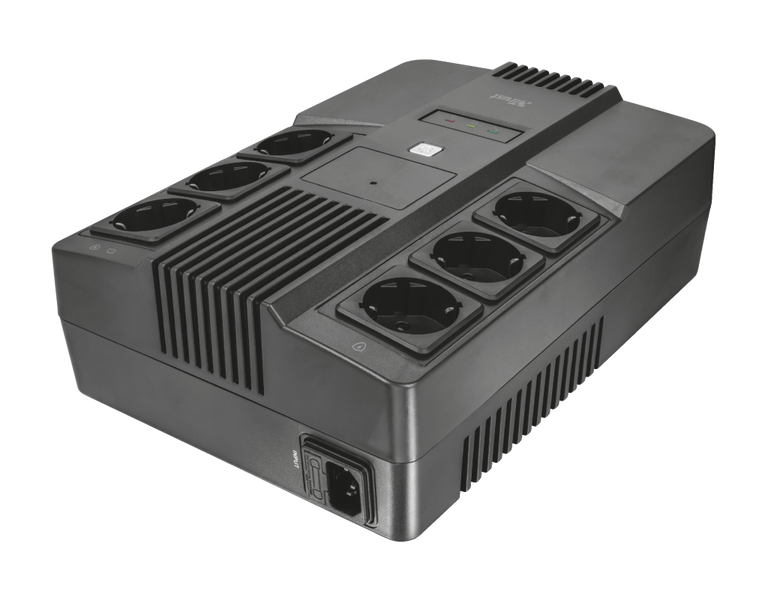 Джерело безперебійного живлення Trust Maxxon 800VA UPS, Black, встроенный аккумулятор, 6 розеток, защита от перенапряжений (IEC) (23326) 189450 фото