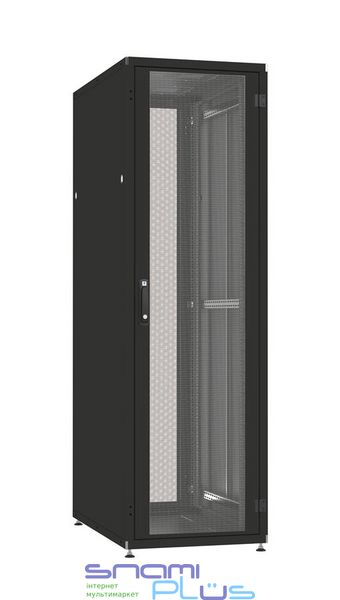 Шафа серверна, підлогова, 24U, 19', ZPAS, Black (RAL 9005), 600 х 1000 мм, IP20, скляні двері, вентиляційні отвори, до 1360 кг (IT-246010-44AA-4-161-FP) 223603 фото
