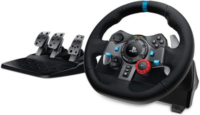 Кермо ігрове Logitech G29 Driving Force, Black, для ПК / PS3 / PS4, двомоторна система, шкіряне покриття, кут повороту керма 900 градусів, 3 педалі (941-000112) 202363 фото
