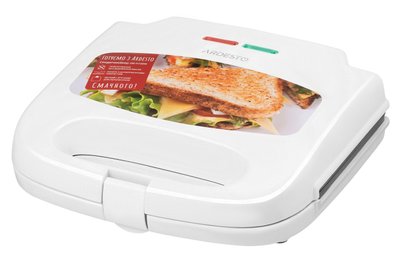 Бутербродниця Ardesto SM-H100W, White, 700вт, тип пластин: трикутні сендвічі 4шт, антипригарне покриття, індикатор готовності до приготування 247764 фото
