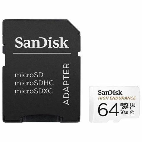 Карта пам'яті microSDXC, 64Gb, SanDisk High Endurance, SD адаптер (SDSQQNR-064G-GN6IA) 225395 фото