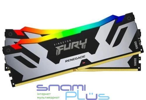 Пам'ять 48Gb x 2 (96Gb Kit) DDR5, 6000 MHz, Kingston Fury Renegade RGB, Black/Silver (KF560C32RSAK2-96) 275809 фото