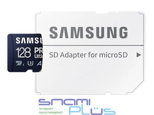 Карта пам'яті microSDXC, 128Gb, Samsung PRO Ultimate, SD адаптер (MB-MY128SA/WW) 304751 фото