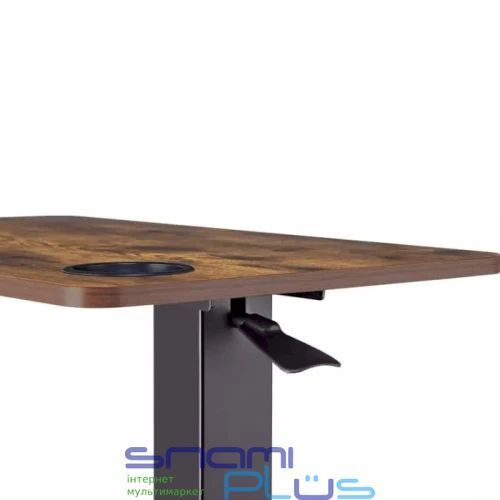 Компьютерный стол приставной OfficePro ODM366B, Dark Wood/Black 306691 фото