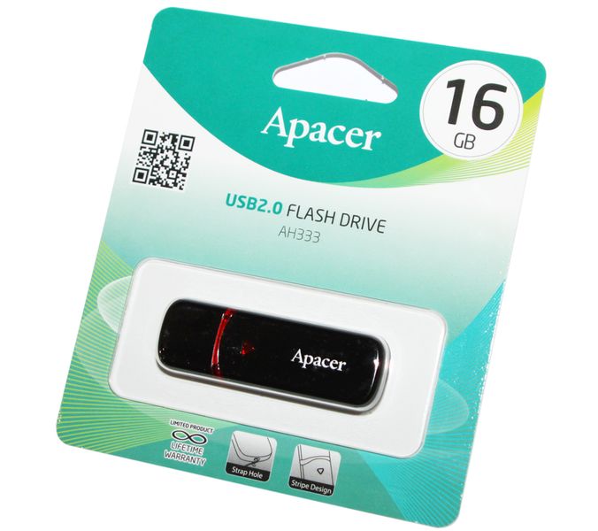 USB Flash Drive 16Gb Apacer AH333, Black (AP16GAH333B-1) 148130 фото