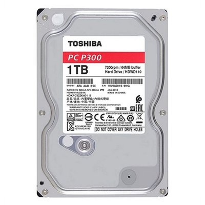 Жорсткий диск 3.5' 1Tb Toshiba P300, SATA3, 64Mb, 7200 rpm (HDWD110UZSVA) 146363 фото