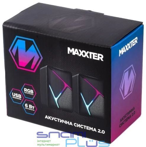 Колонки 2.0 Maxxter CSP-U004RGB Black 258841 фото