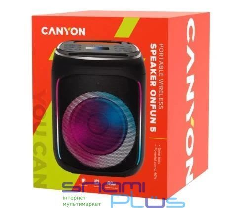 Колонка портативна Canyon OnFun 5, Black (CNE-PBSP5) 285226 фото