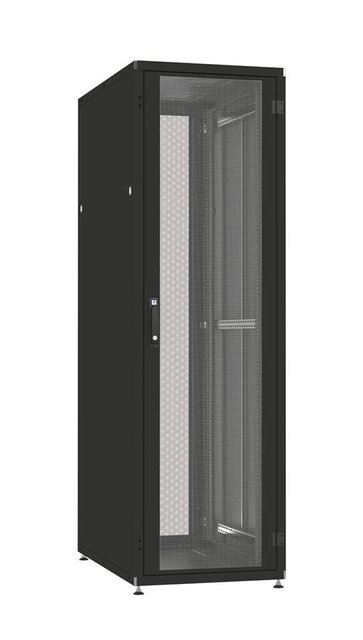 Шафа серверна, підлогова, 42U, 19', ZPAS, Black (RAL 9005), 600 х 1000 мм, IP20, скляні двері, вентиляційні отвори, до 1360 кг (IT-426010-44AA-4-161-FP) 223608 фото