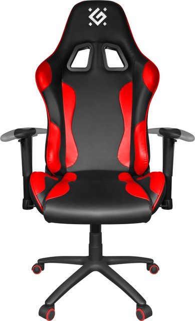 Ігрове крісло Defender Devastator CT-365, Black/Red, екошкіра, підлокітники 2D, розкладання спинки на 180°, механізм розгойдування, колеса 50 мм, до 150 кг (64365) 238700 фото
