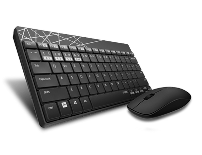 Комплект бездротовий Rapoo 8000M, Black, Optical, Bluetooth, клавіатура+миша 180223 фото
