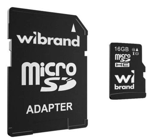 Карта пам'яті microSDHC, 16Gb, Wibrand, SD адаптер (WICDHU1/16GB-A) 286566 фото