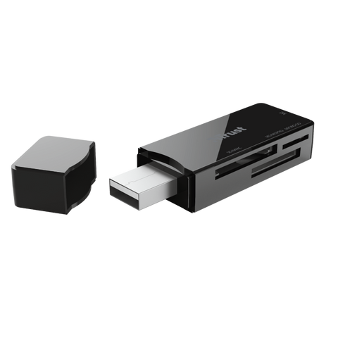Картридер зовнішній Trust Nanga, Black, USB 2.0, для SD/microSD/M2 (21934) 189407 фото