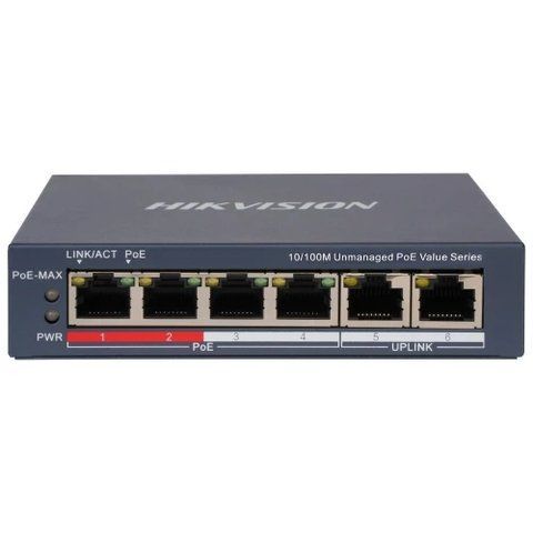 PoE комутатор Hikvision DS-3E0106P-E/M(B), Grey 323415 фото