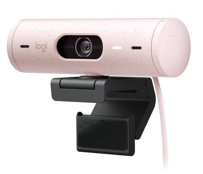 Веб-камера Logitech Brio 500, Rose, 1920x1080 / 30 fps, автофокусировка, два микрофона с шумоподавлением, RightLight 4, USB Type-C, 1.5 м (960-001421) 255474 фото