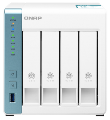 Мережеве сховище QNAP TS-431K, White/Blue, 4x3,5'/2,5' SATA, 2xGBe LAN, 3xUSB3.2, 169 x 160 x 219 мм, 2.01 кг 211145 фото