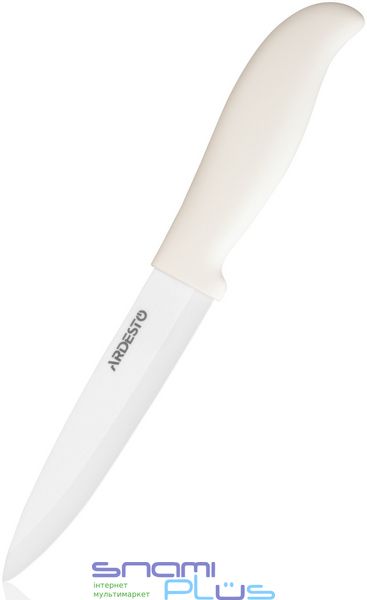 Нож кухонный Ardesto Fresh AR2124CW, White, длина лезвия 12.5см, слайсерный, материал лезвия керамика, материал рукоятки пластик, нельзя мыть в посудомоечной машине 261396 фото
