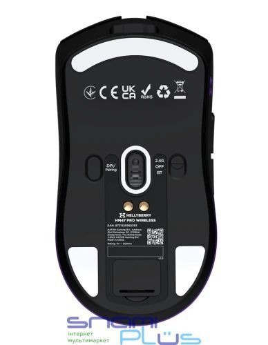 Мышь беспроводная Hator Hellyberry HM47 Pro, Black/Violet, док-станция 326637 фото