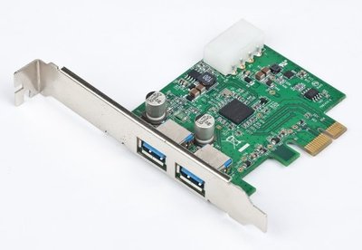 Контролер PCI-E x1 - 2 x USB 3.0, Gembird, чіпсет NEC D720200F1, додатковий 4-контактний порт MOLEX (UPC-30-2P) 216851 фото