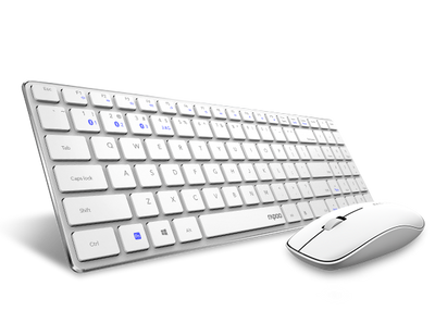Комплект бездротовий Rapoo 9300M White, Optical, клавіатура+миша (9300M White) 180224 фото