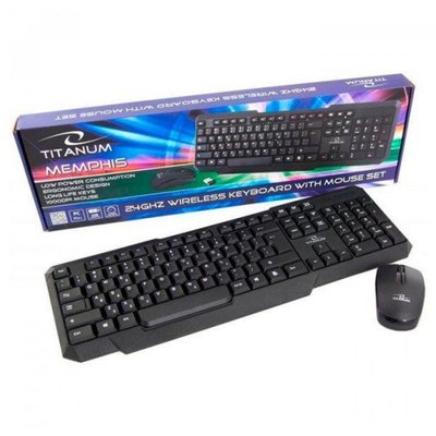 Комплект бездротовий Esperanza TK108UA, Black, USB (клавіатура+миша) 173471 фото