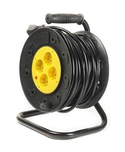 Подовжувач мережевий на котушці PowerPlant, 4 розетки, 30 м, Black (PPRA10M300S4) 278561 фото
