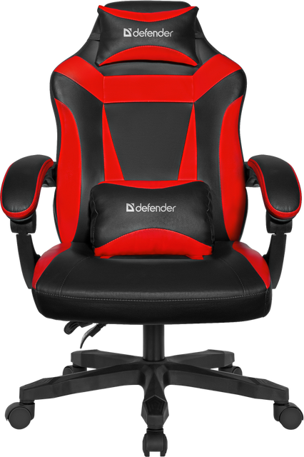 Ігрове крісло Defender Master, Black/Red, екошкіра, колеса 50 мм, до 140 кг (64359) 245814 фото