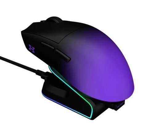 Мышь беспроводная Hator Hellyberry HM47 Pro, Black/Violet, док-станция 326637 фото