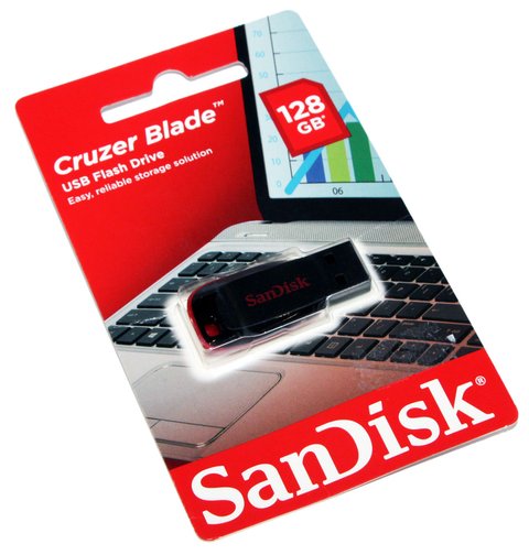 USB Flash Drive 128Gb SanDisk Cruzer Blade, Black/Red (SDCZ50-128G-B35) 136809 фото