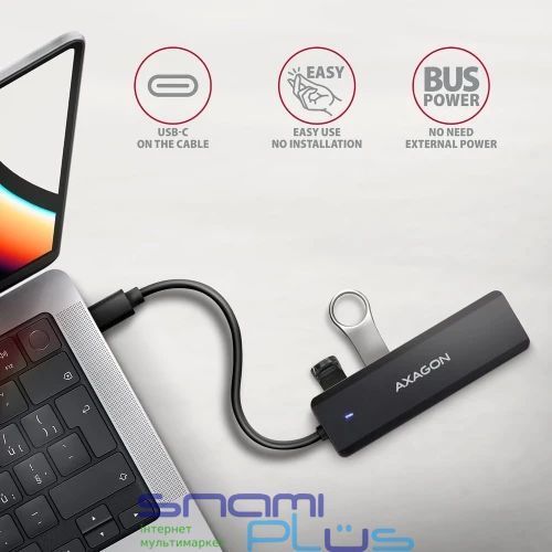Хаб USB Axagon HUE-C1C, Black 319450 фото