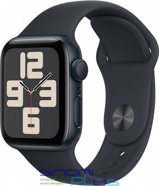 Смарт-годинник Apple Watch SE GPS (A2722), 40 мм, Midnight, Midnight Sport Band (S/M), 394x324 (OLED LTPO, Retina), Apple S8, 32Gb, GPS, WiFi 4, Bluetooth 5.0, 26.4 г (MR9X3QP/A) 274617 фото
