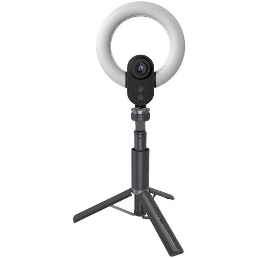 Веб-камера Lorgar Circulus 910, Black/White, 2592x1944/60 fps, мікрофон, кільцеве LED освітлення 5.5', автофокусування, кут огляду 80°, USB Type-C (LRG-SC910) 269763 фото