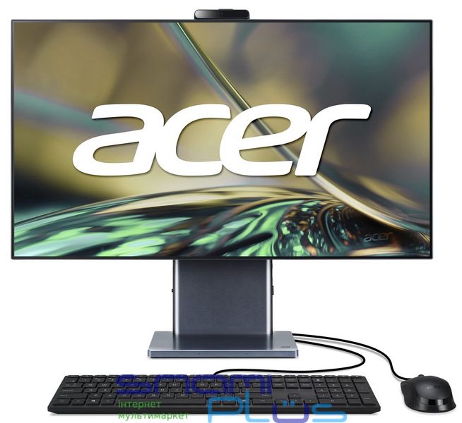 Моноблок Acer Aspire S27-1755, Black, 27' (2560x1440, IPS), Core i7-1260P (12x1.5-4.7 GHz), 16Gb DDR4, 512Gb SSD M.2, Iris Xe, WiFi 6E, Bluetooth, Web 2Mp, 4xUSB3.2, Type-C, 2xHDMI, DOS, беспроводная клавиатура + мышь (DQ.BKEME.001) 270352 фото