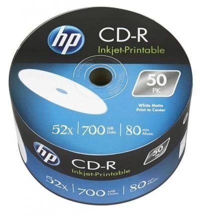 Диск CD-R 50 HP, 700Mb, 52x, Printable, Bulk Box (CRE00070WIP-3) 216995 фото