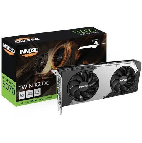 Видеокарта GeForce RTX 5070, Inno3D, TWIN X2 OC, 12Gb GDDR7 (N50702-12D7X-195064N) 305704 фото
