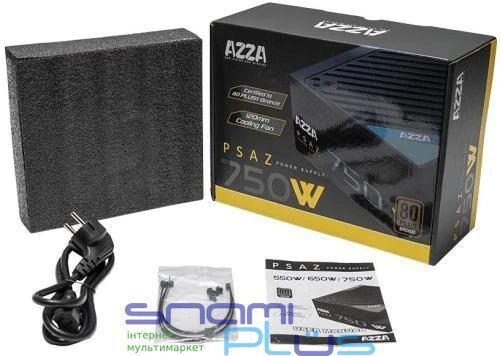 Блок живлення 750 Вт, AZZA, Black (PSAZ-750W) 257755 фото