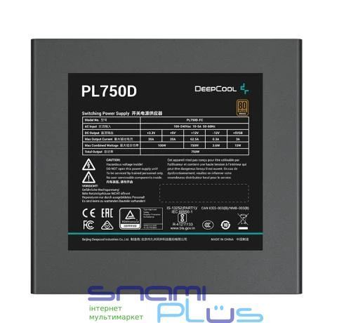 Блок живлення 750 Вт, Deepcool PL750D, Black (R-PL750D-FC0B-EU-V2) 288312 фото